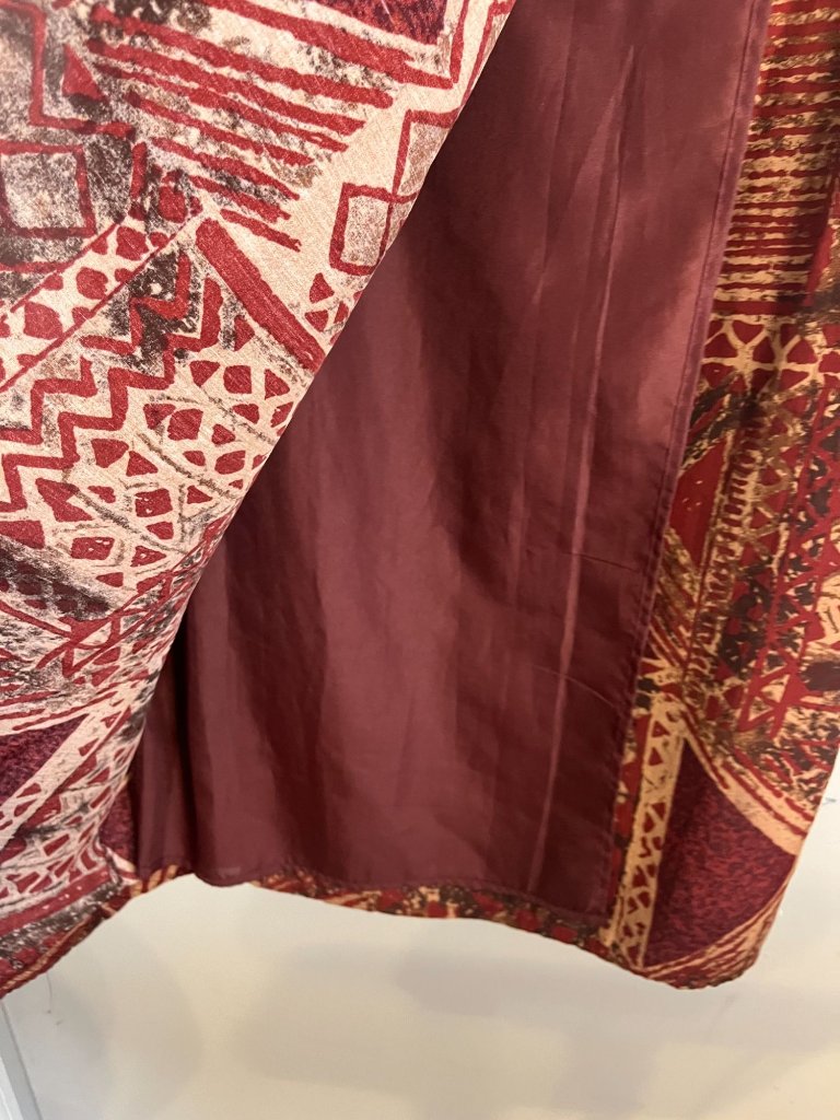 Vintage Patchwork Chevron Maxi Skirt 12 Retro Mod Boho Indie Festival Western — image 7 of 8